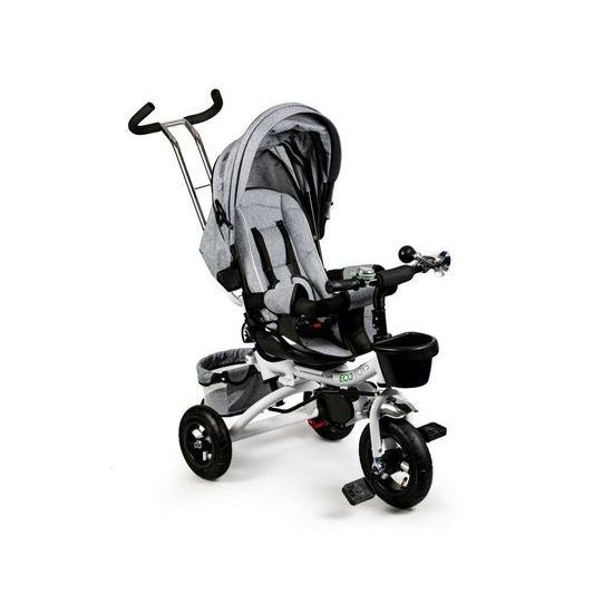Ecotoys dětská tříkolka s otočným sedadlem a nafukovacími koly Rotage šedá