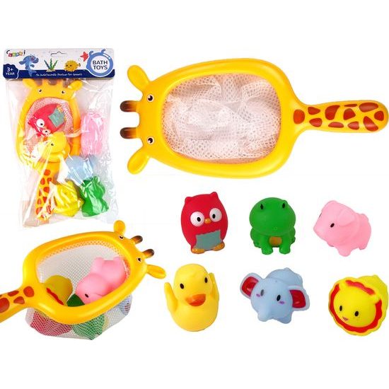 Gumová zvířátka se síťkou do koupele Žirafa
