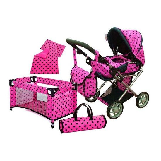Doris kočárek pro panenky 5v1 růžový