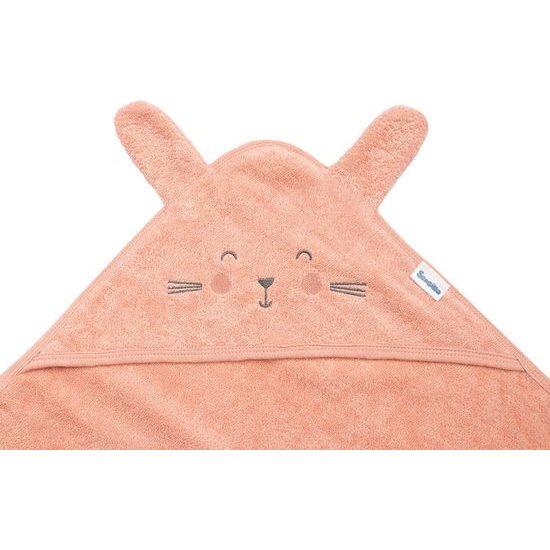 Dětská osuška s kapucí Králíček 90x90cm růžová