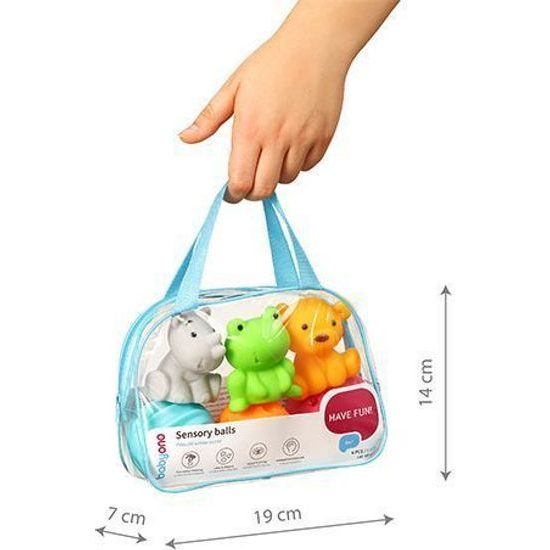 Senzorické míčky a zvířátka, 6 ks