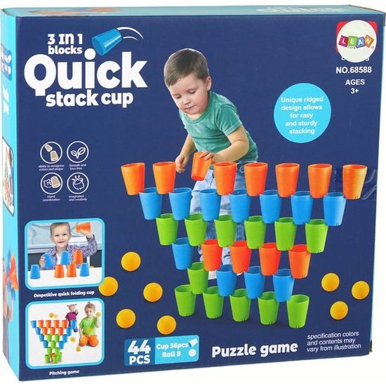 Smyslové hrací kelímky 3v1 44 kusů