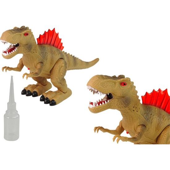 Dinosaurus na baterie chrlící oheň - hnědý