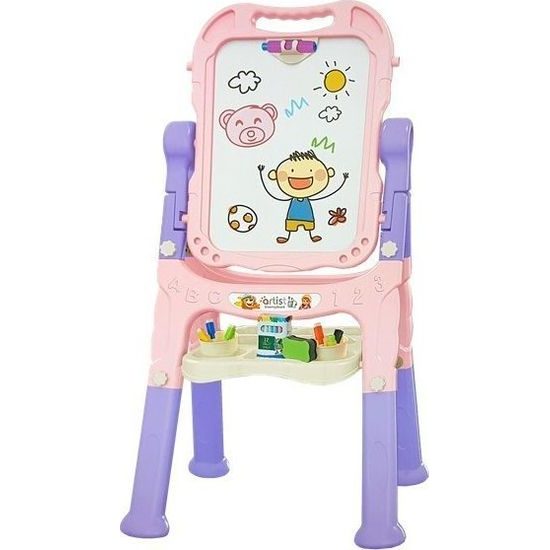 Magnetická tabule 2v1 růžovofialová s doplňky