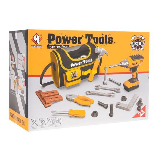 Sada dětského nářadí s vrtačkou na baterie v tašce Power Tools
