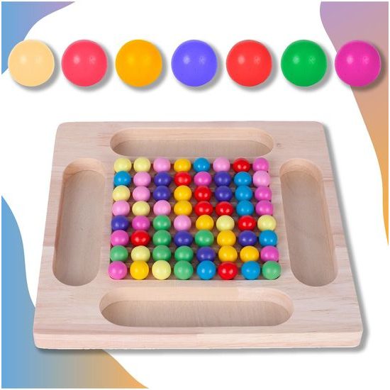 Dřevěná kuličková vkládačka pro děti Rainbow Ball