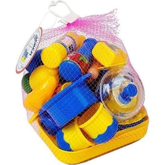 Sada plastového nádobí žluto-modré