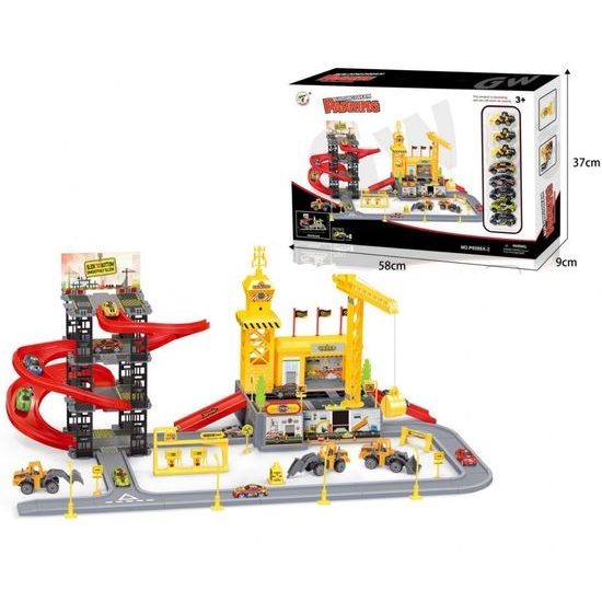 Majlo Toys parkovací garáž se zvuky + 8 autíček Building Parking