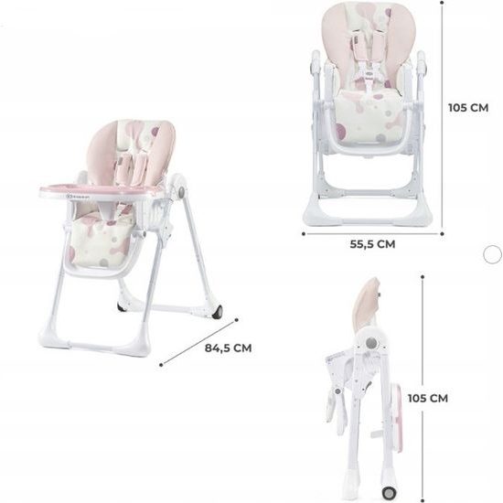 Jídelní židlička Kinderkraft Yummy růžová