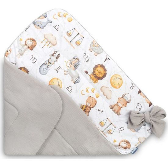 Zavinovačka pro miminka Zvěrokruh, šedá 75x75 cm