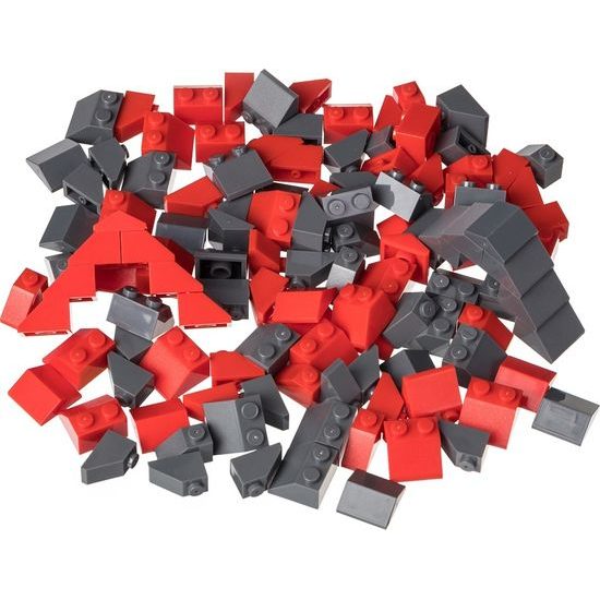 LW Toys Kreativní set střešní prvky červená & tmavě šedá 120 ks