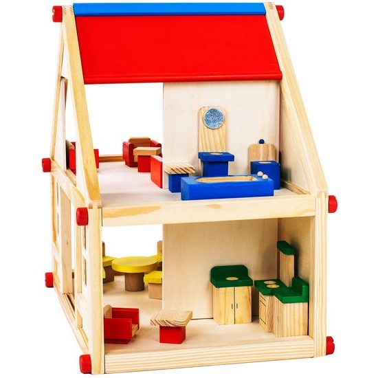 Doris dřevěný domeček pro panenky s nábytkem