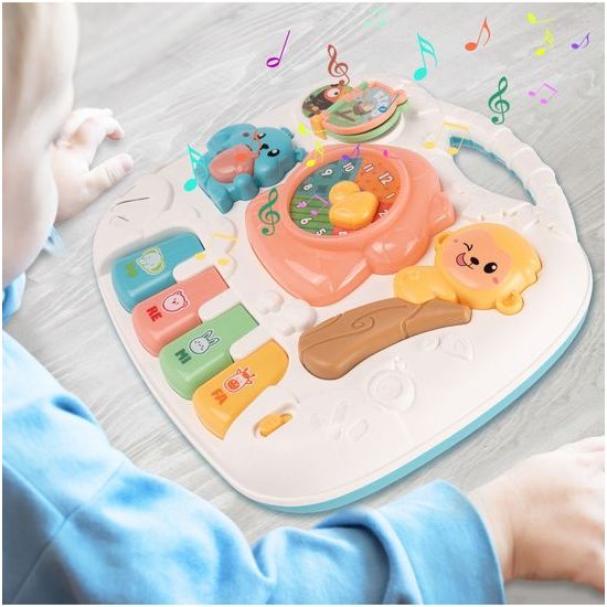 Edukační stoleček s piankem a zvuky 2v1 Opička