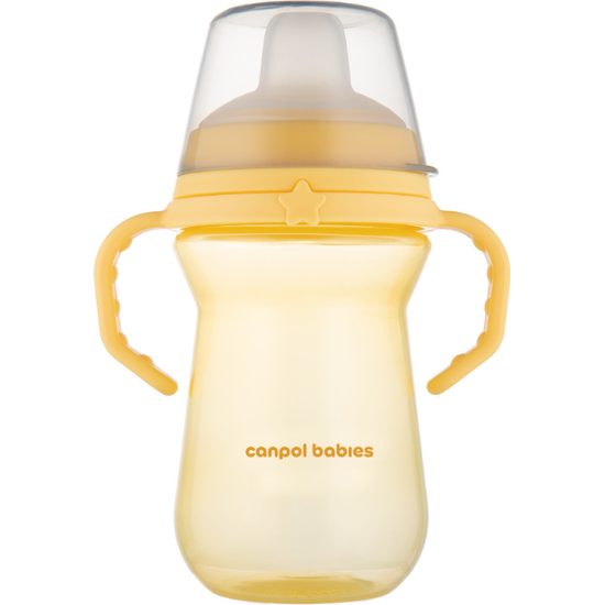 CANPOL babies Hrneček se silikonovým pítkem FirstCup 250ml žlutý