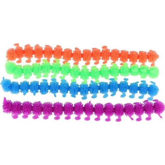 Antistresová mačkací Housenka - mix 4 barvy