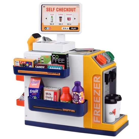 Dětský obchůdek s kávovarem a lednicí Self Checkout