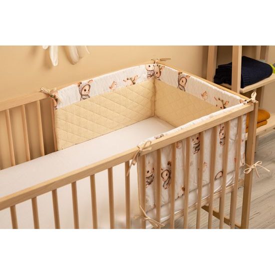 Ochranný mantinel do postýlky Králiček, meruňková