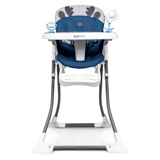Ecotoys jídelní židlička 2v1 Sobík modrá
