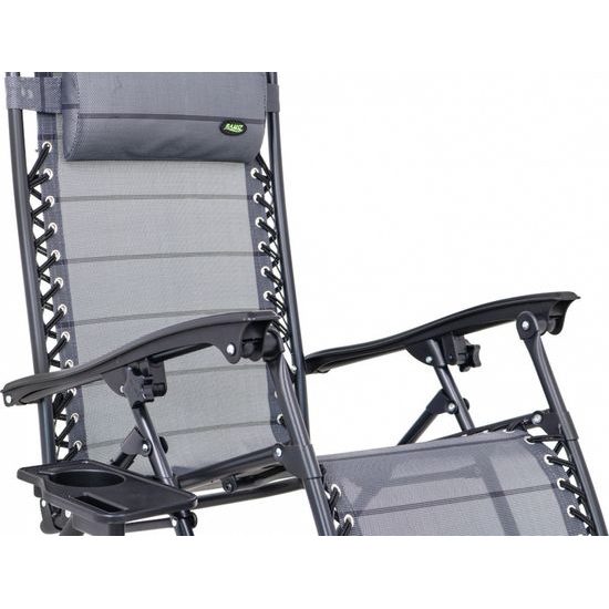 Zahradní a plážové lehátko se stojanem na nápoje a telefon