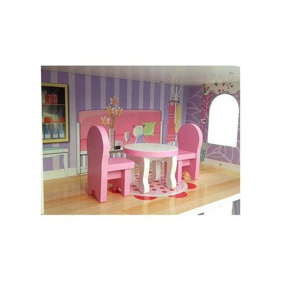 Majlo Toys dřevěný dvoupatrový domeček pro panenky Milena