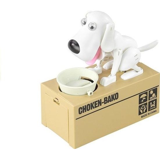 Pokladnička pes bílý