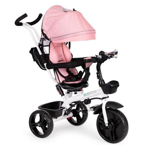 Ecotoys dětská tříkolka s otočným sedadlem S-Trike růžová