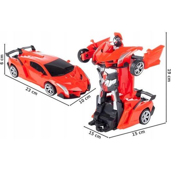 Robot transformer 2v1 Robocar 1:18 červený
