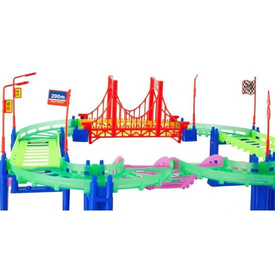 Svítící autodráha s autíčkem na baterie 123 dílků Luminous Rail