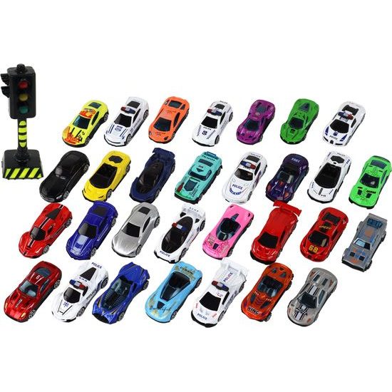 Sada barevných hliníkových autíček 30ks
