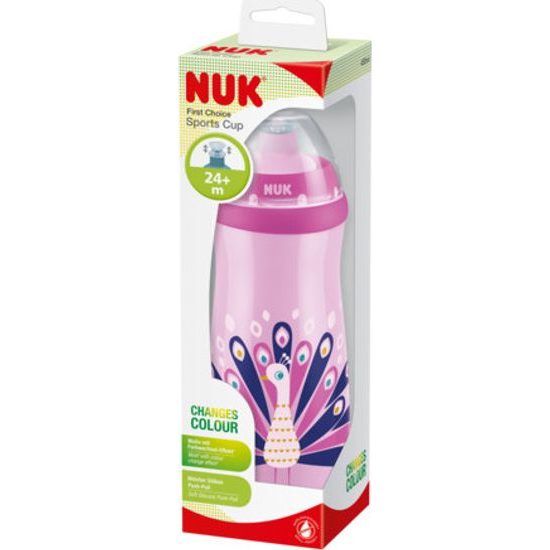 Láhev Nuk FC Sports Cup Páv 450ml růžová