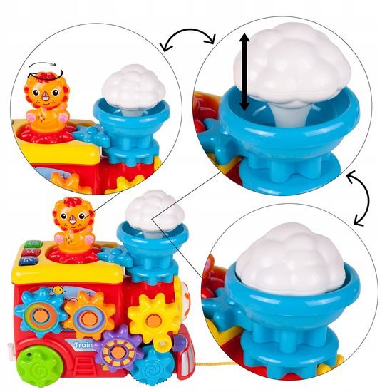 Veselá lokomotiva pro nejmenší s ozubenými kolečky Animal Train