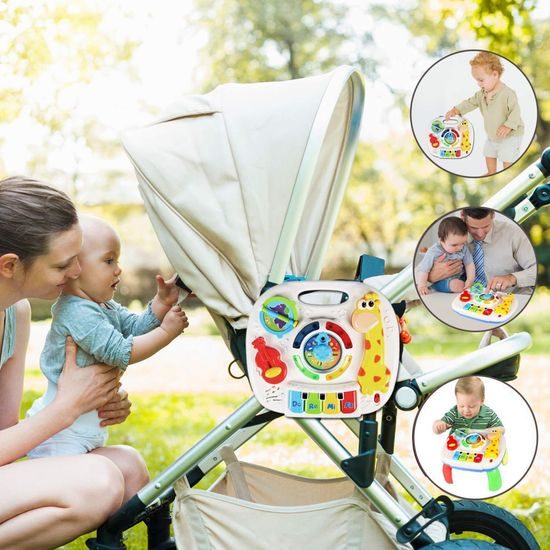 Edukačný stolček s piankom a zvukmi 2v1 Žirafa