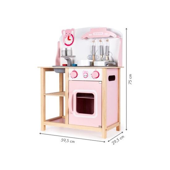 Ecotoys dětská dřevěná kuchyňka se zvuky a LED efekty