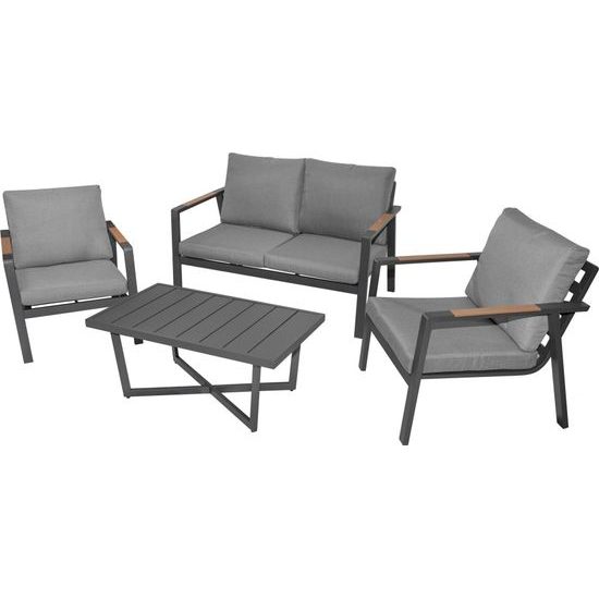 Hliníkový zahradní nábytek Pohovka + dvě křesla + stůl