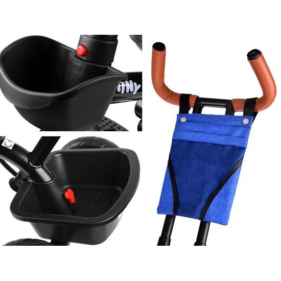 Dětská tříkolka Tiny Bike s otočným sedadlem 3v1 modrá