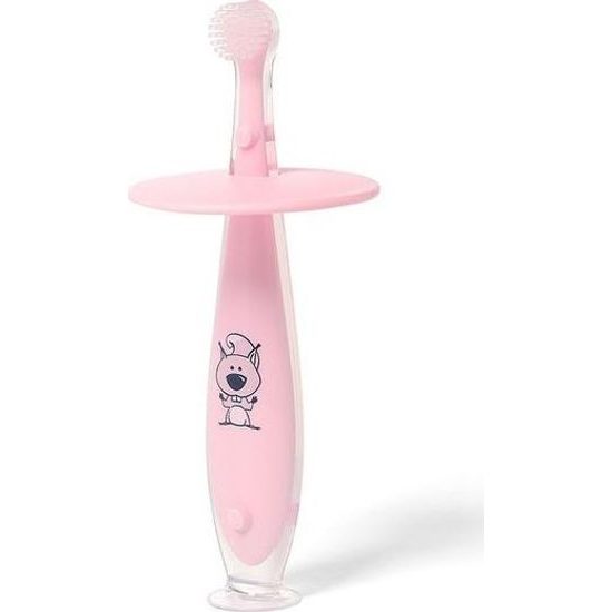 Zubní kartáček se zarážkou-růžový
