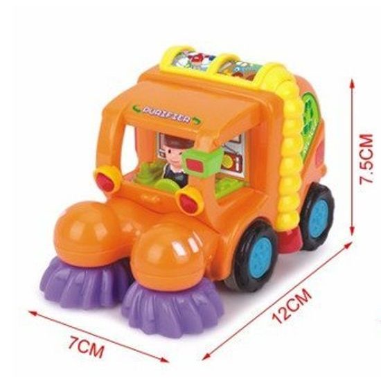 Huile Toys autíčko na setrvačník a pohyblivými kartáči Zametací vůz