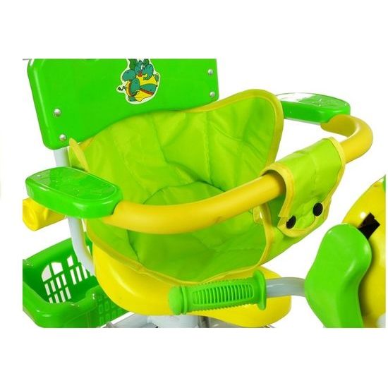 Dětská tříkolka s vodící tyčí Pejsek zelená