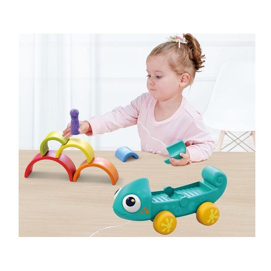 Huile Toys edukační hračka pro nejmenší Rainbow Chameleon