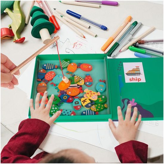 Dřevěné rybičky na lovení na magnet 26 kusů