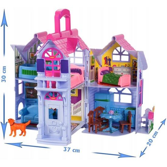 Doris přenosný domeček pro panenky s nábytkem Country House