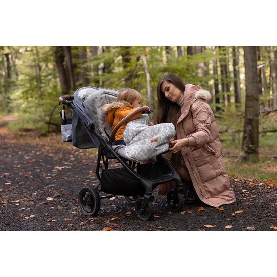 Sensillo Zimní fusak do kočárku Olaf černý rozety