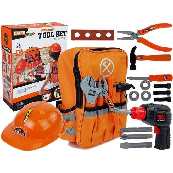 Sada dětského nářadí s vrtačkou na baterie v batůžku Tool Set