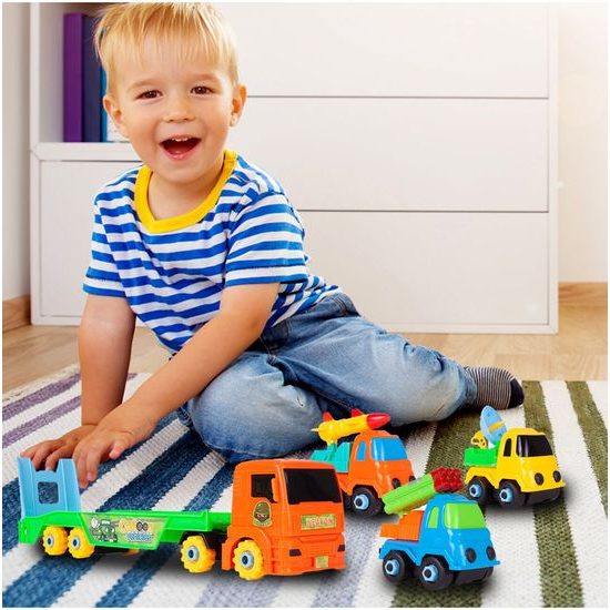 Šroubovací nákladní auto se 3 autíčky Cartoon Vehicle