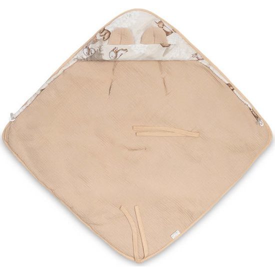 Zavinovačka do autosedačky Lesní zvířátka, meruňková