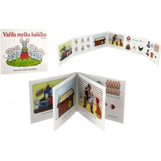 Knížka leporelo Vařila myška kašičku