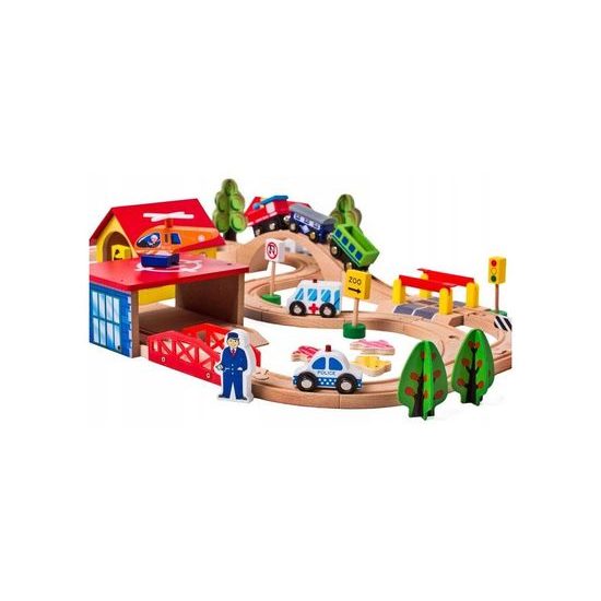 Doris dřevěná vláčkodráha 69 dílků