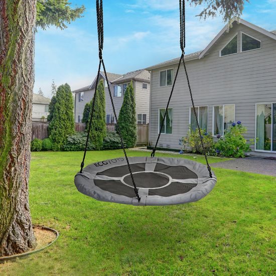 Ecotoys dětská houpačka Čapí hnízdo šedá