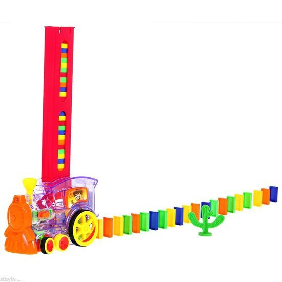 Majlo Toys veselé domino s lokomotivou na baterie Happy Loco