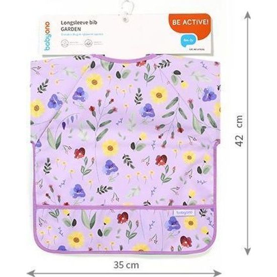 Dětský bryndák s dlouhým rukávem - zahrada